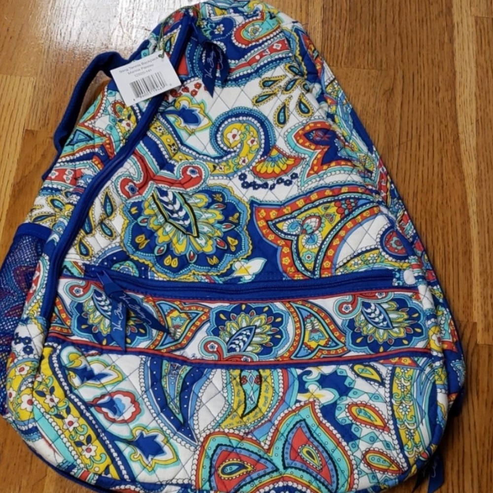 Paisley print sling backpack